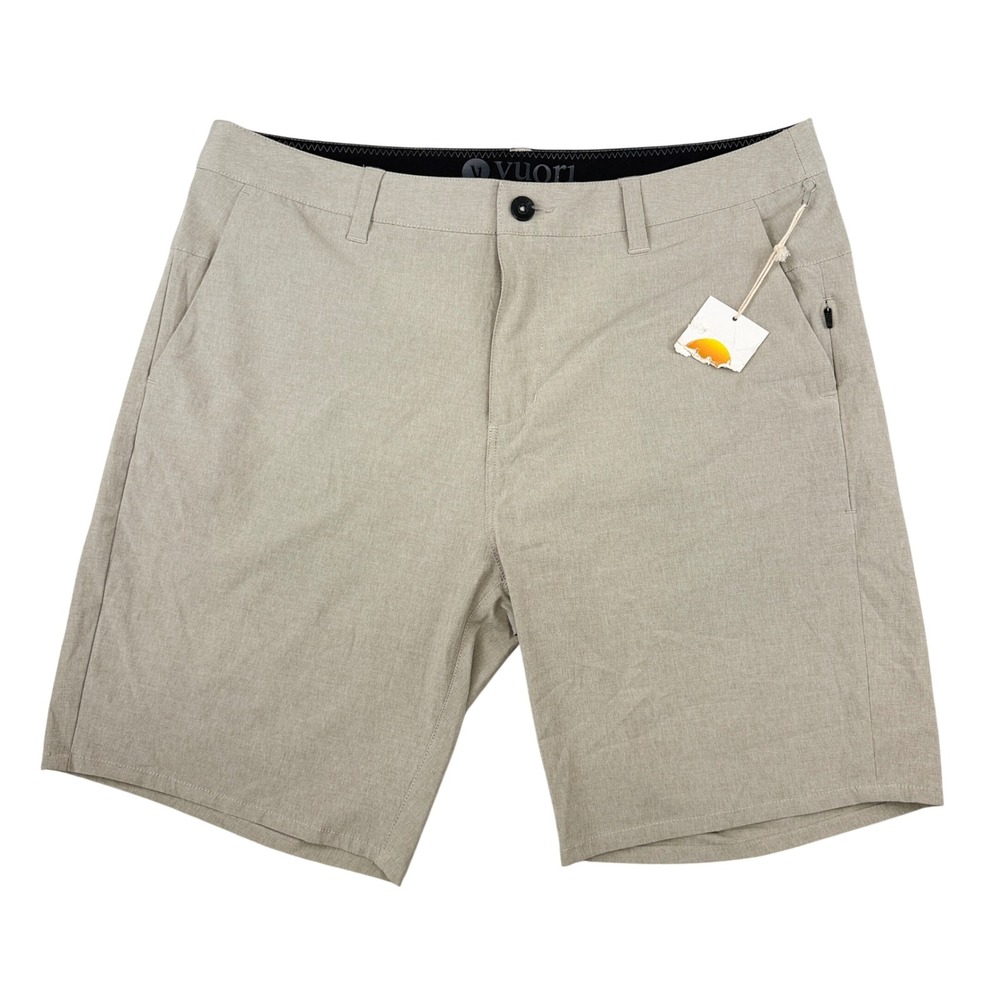 NEW Vuori Aim Shorts Mens 33 Khaki Performance Stretch V368